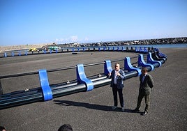 Una de las jaulas sumergibles destinadas al engorde de atún rojo antes de su traslado mar adentro