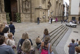 Imagen de archivo de una boda religiosa celebrada en la iglesia de Santa María de San Sebastián.