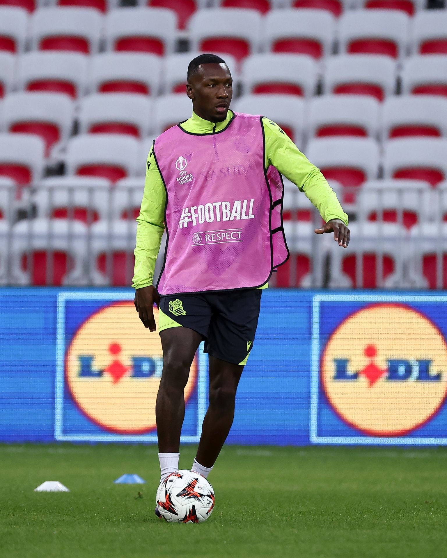 El entrenamiento de la Real en el Allianz Riviera