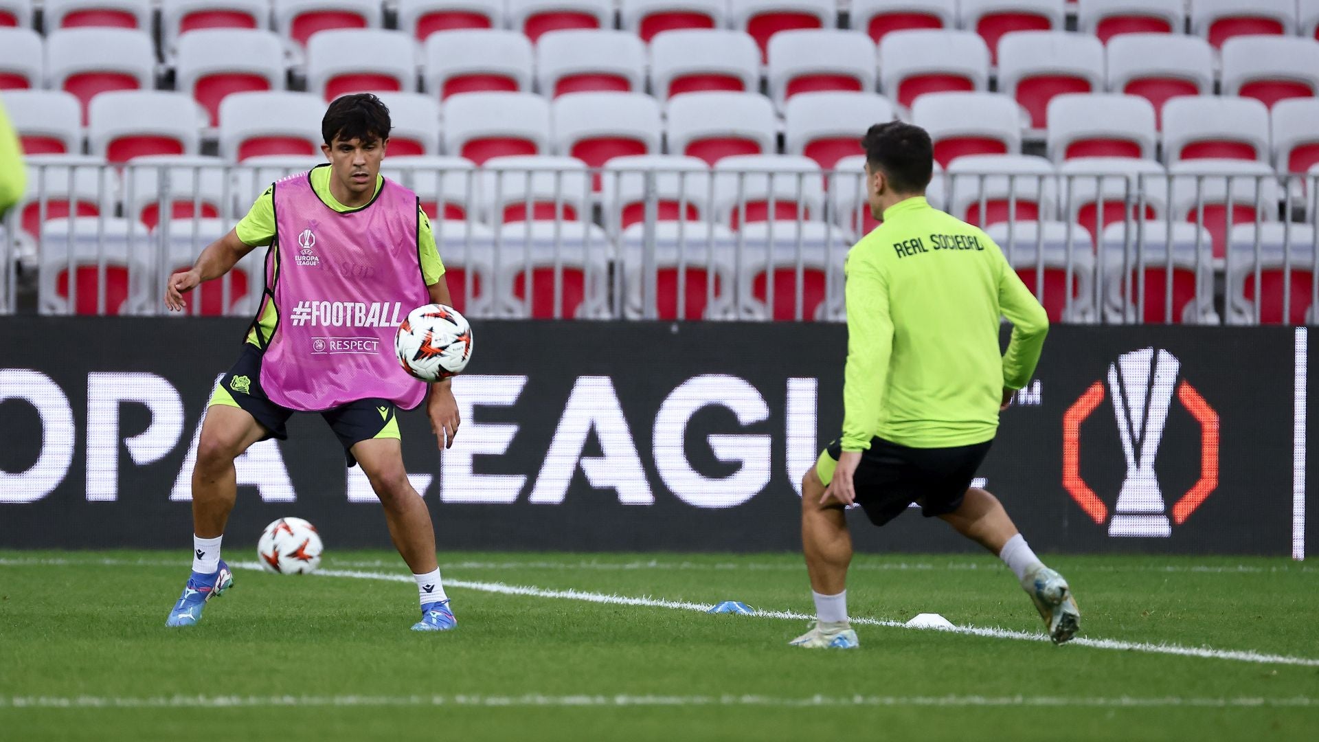 El entrenamiento de la Real en el Allianz Riviera