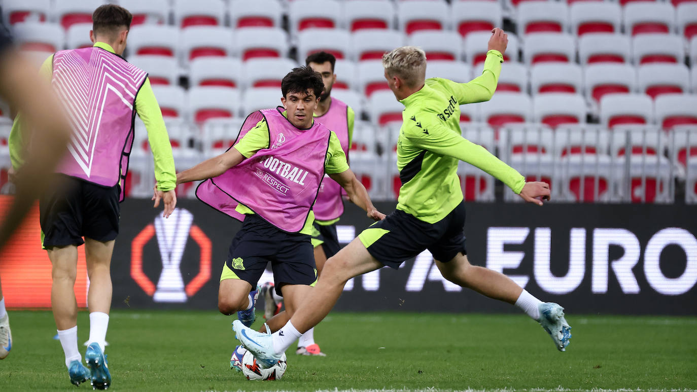 El entrenamiento de la Real en el Allianz Riviera