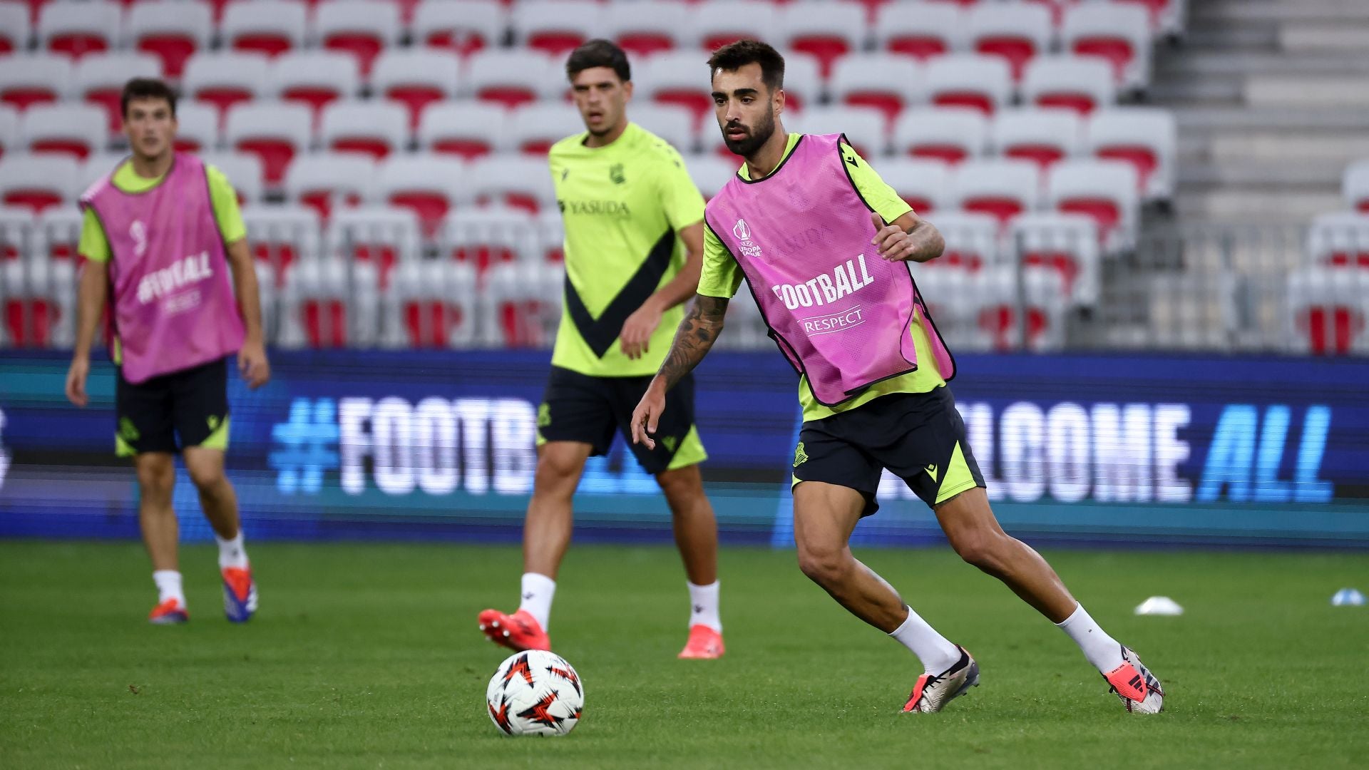 El entrenamiento de la Real en el Allianz Riviera