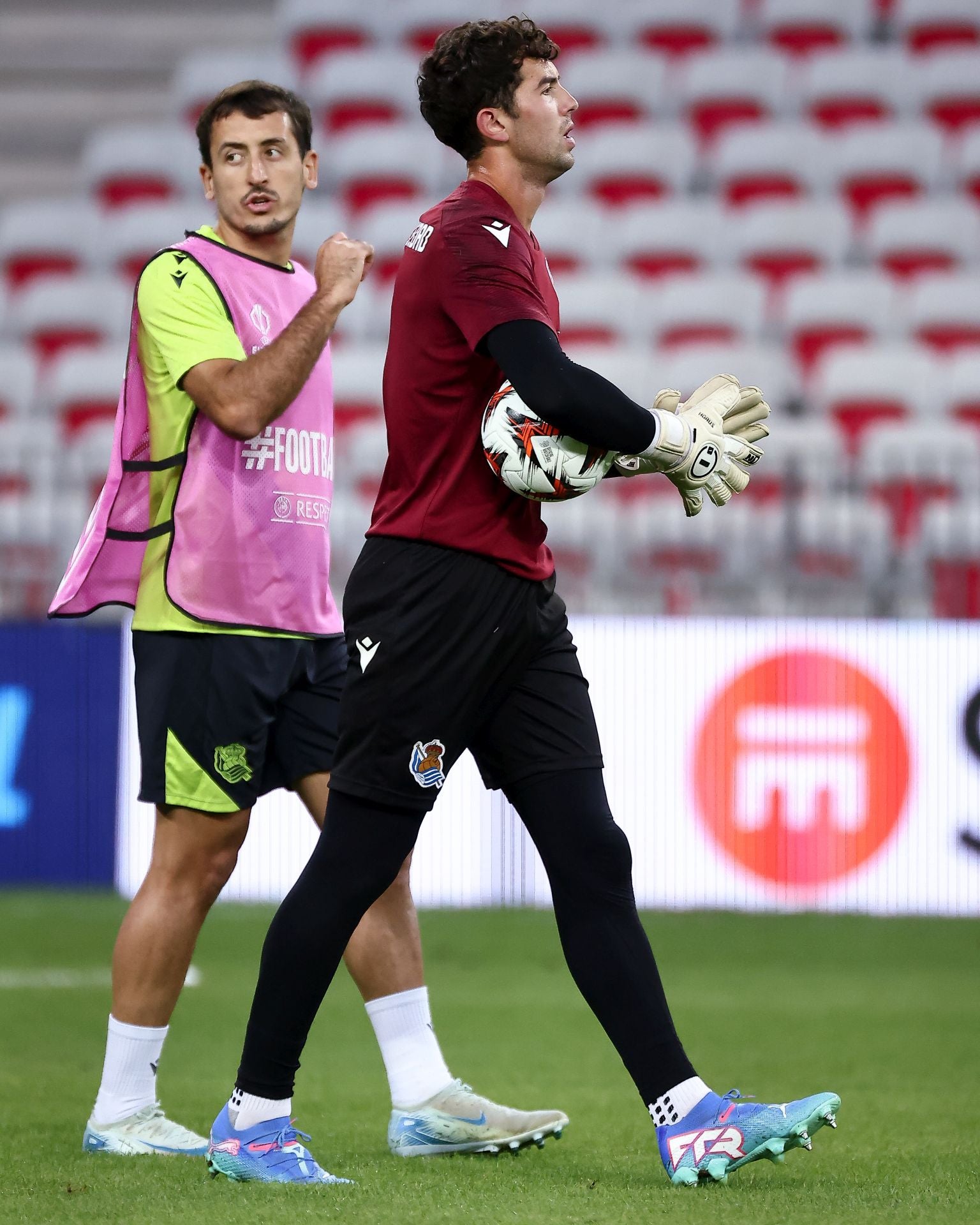 El entrenamiento de la Real en el Allianz Riviera