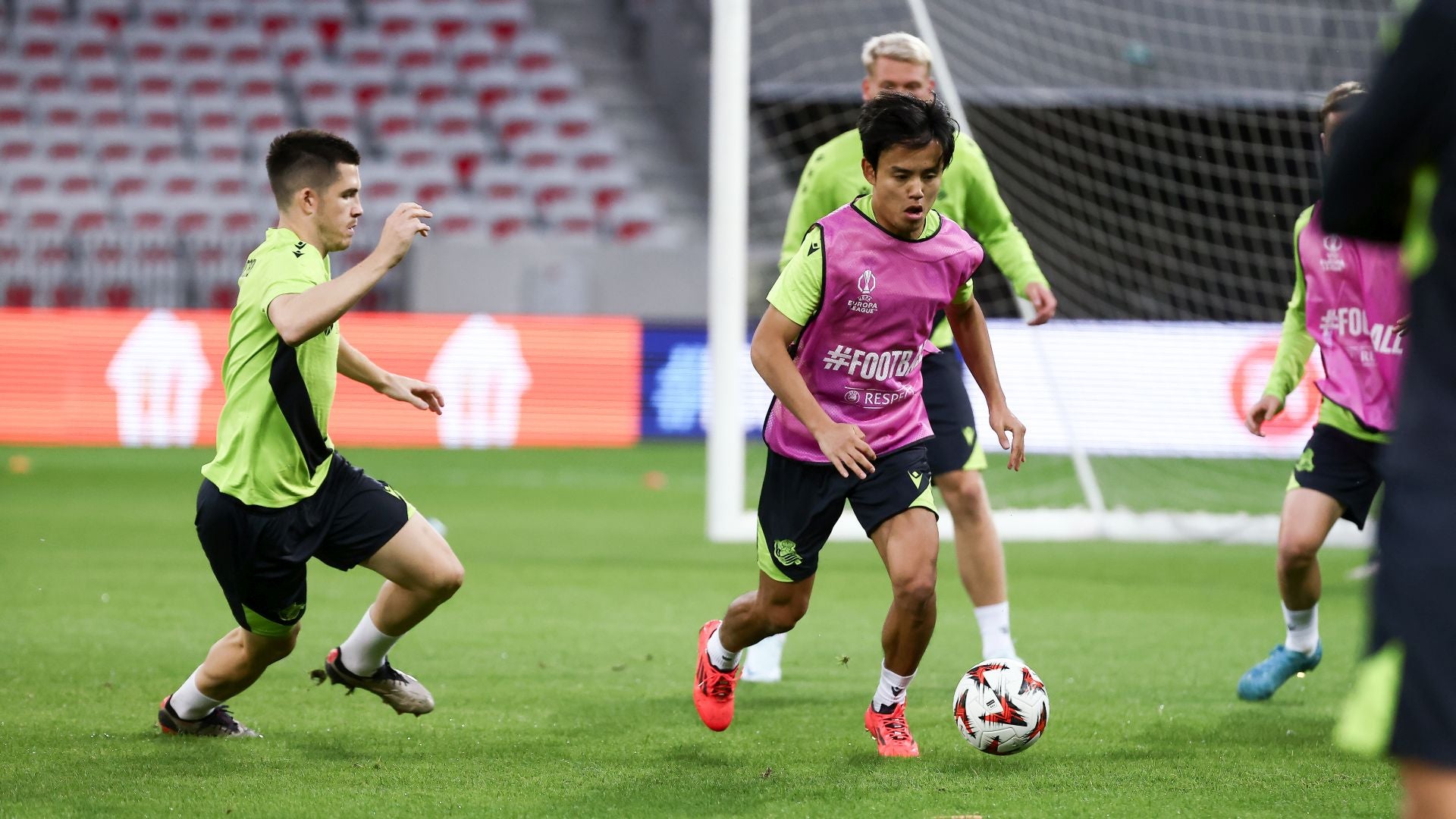 El entrenamiento de la Real en el Allianz Riviera