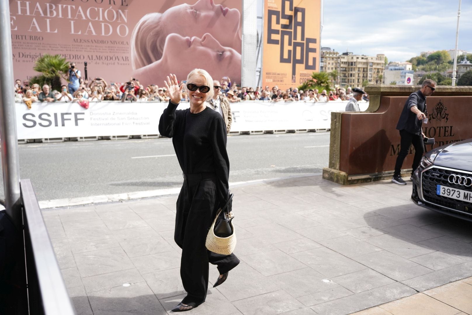 Pamela Anderson ya sonríe en San Sebastián