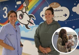 Estitxu Argüelles y Ainara Sola estuvieron presentes durante la visita del actor Johnny Depp al hospital donostiarra.