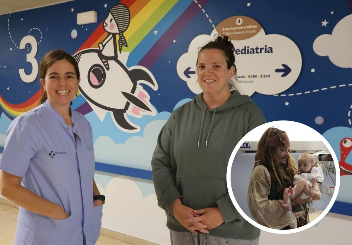 Estitxu Argüelles y Ainara Sola estuvieron presentes durante la visita del actor Johnny Depp al hospital donostiarra.