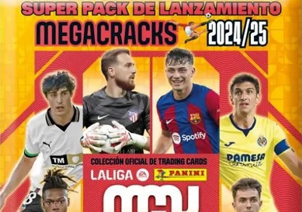 Portada del álbum de cromos de Panini 'Megacracks'. La OCU denuncia que harían falta 600 sobres de 1 euro para completar esta colección.