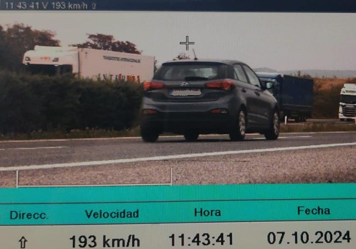 Imagen captada por el radar de la Policía Foral.