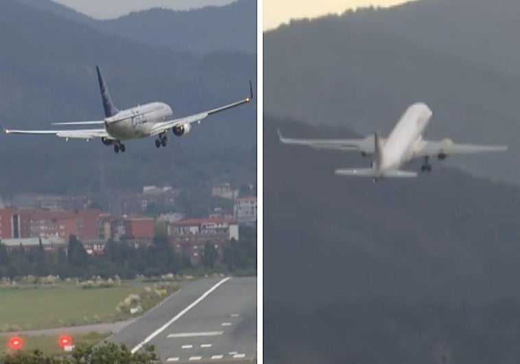 Aviones aterrizando y despegando con problemas desde Loiu.