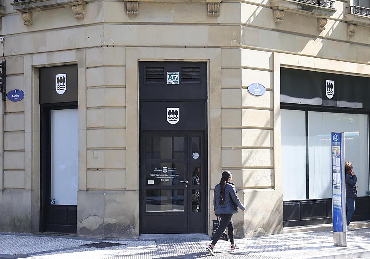 La sede provisional del centro 24 horas, en la calle Camino en Donostia.