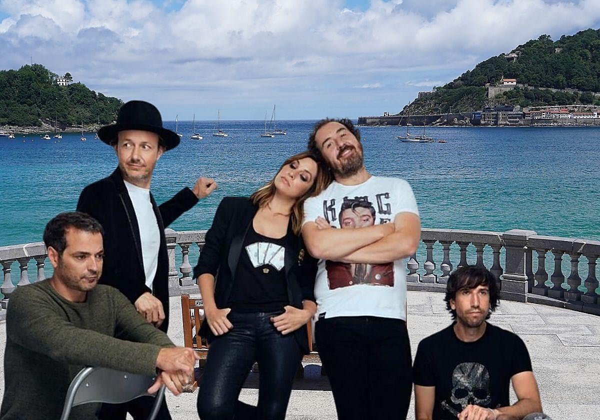 La Oreja de Van Gogh con la bahía de La Concha de San Sebastián de fondo