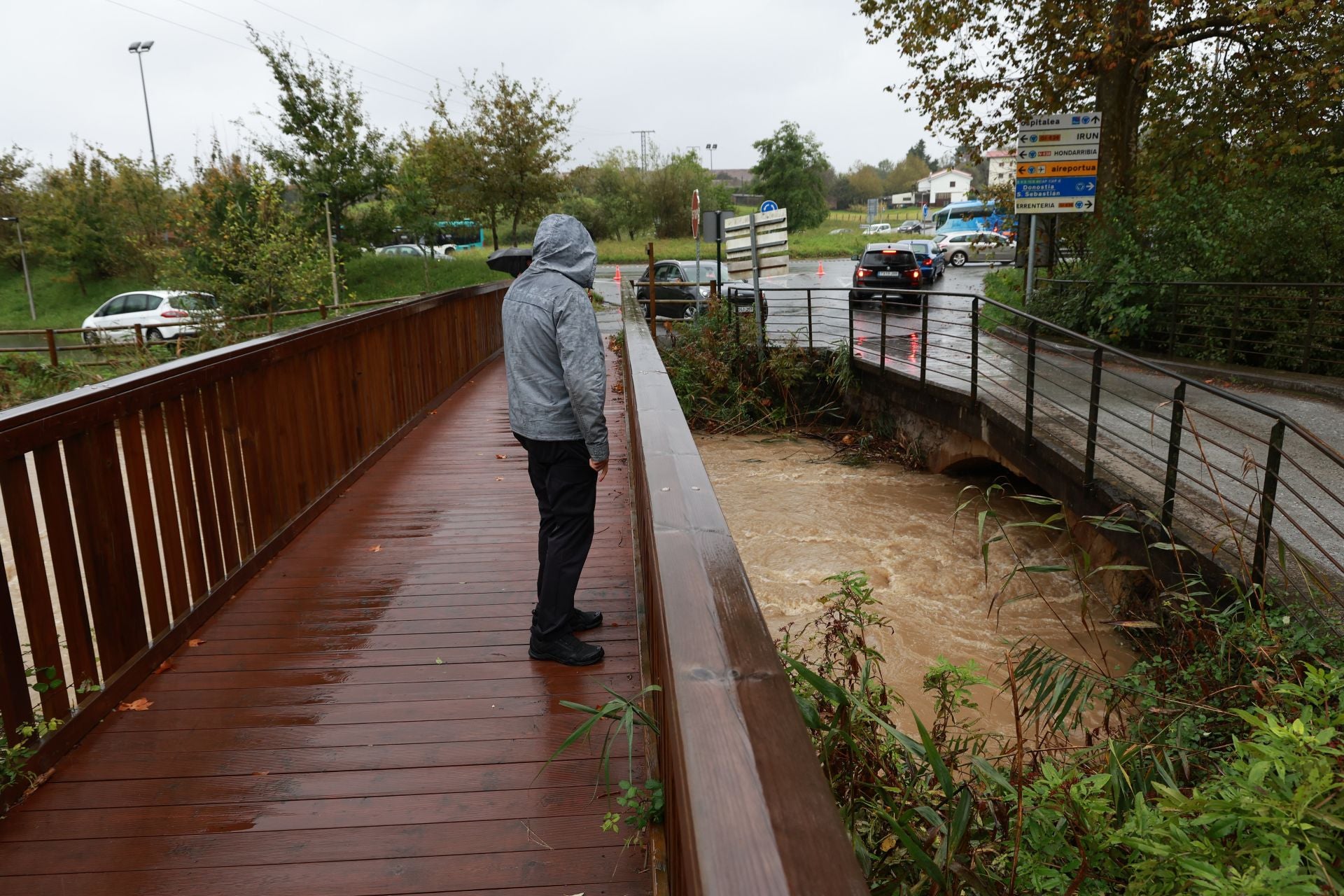 La lluvia hace estragos en el Bidasoa