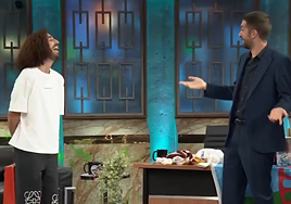 Marc Cucurella y David Broncano, ayer en La Resistencia.