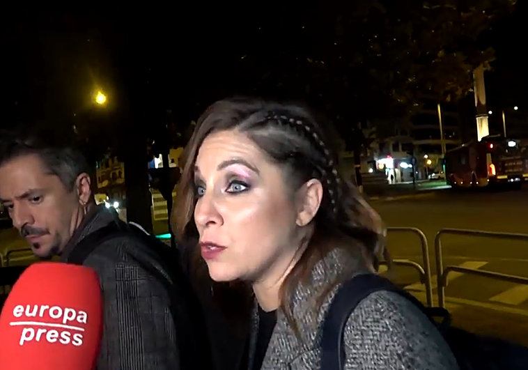 Leire Martínez a la salida de un evento de moda en Pamplona.