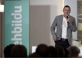 El coordinador general de EH Bildu, este sábado en Pamplona.