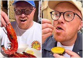 El influencer gastronómico Toby Inskip durante su visita a San Sebastián.