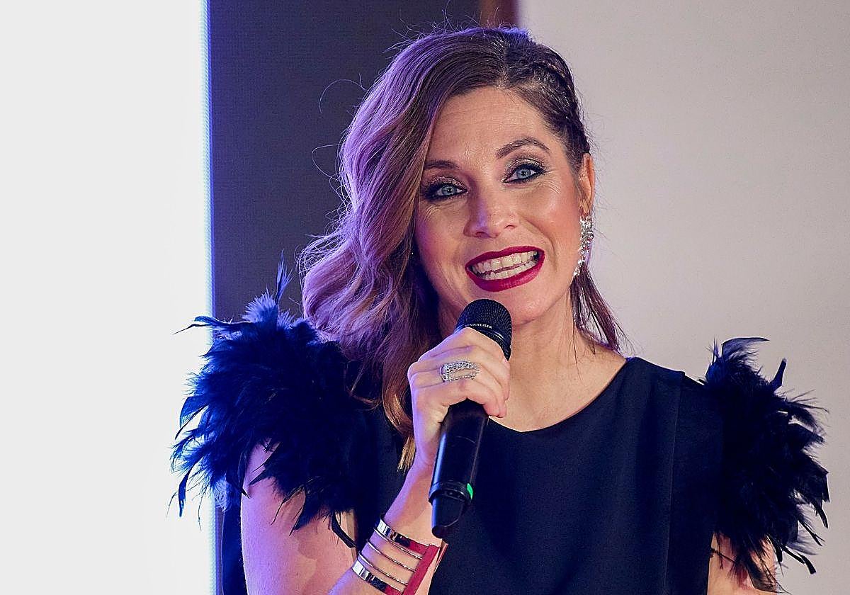 Leire Martínez, en su última aparición pública en Pamplona en un desfile de vestidos de novia,.