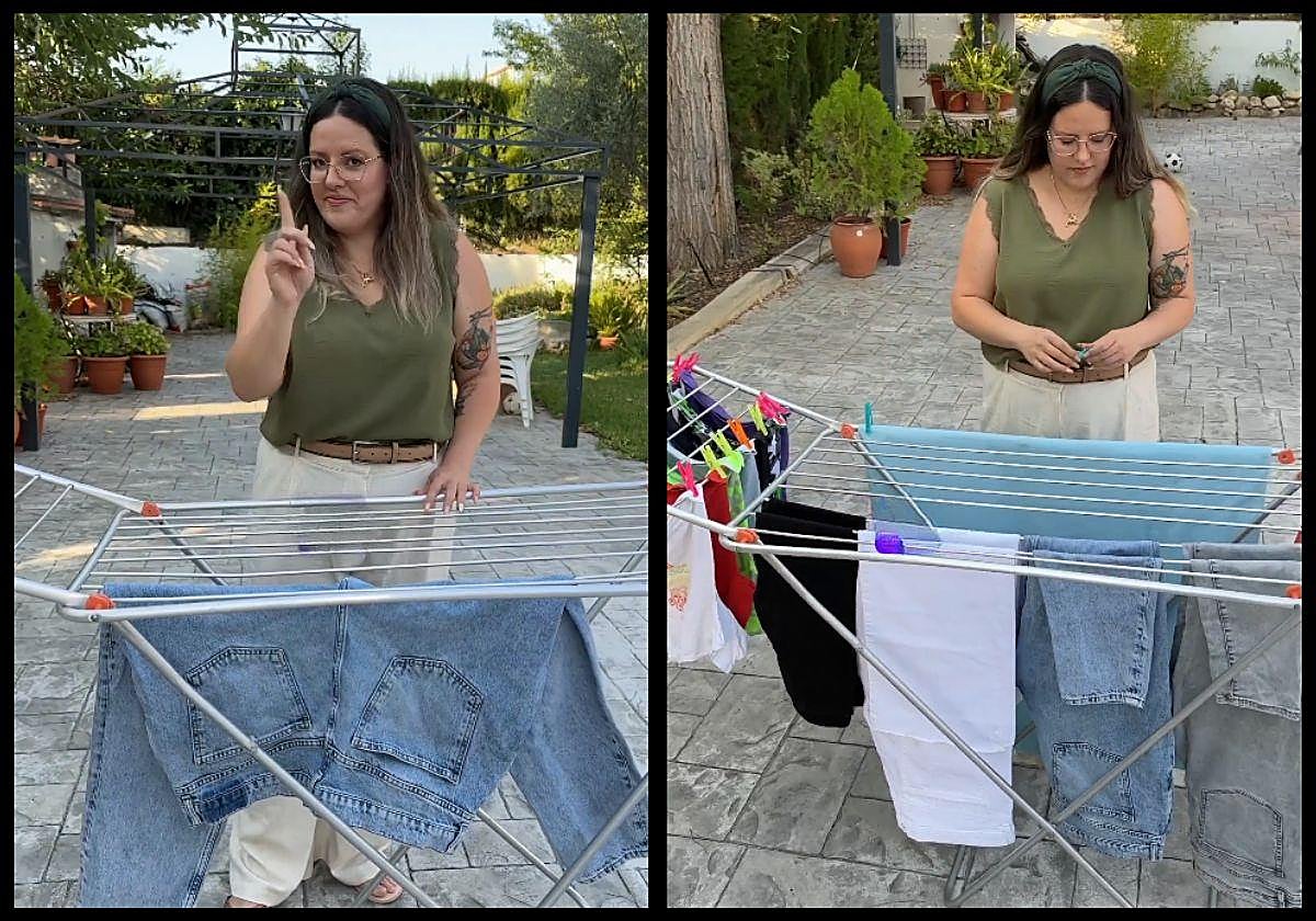 Estela Moreno explica cómo optimizar el espacio en un tendedero y secar la ropa con más rapidez.