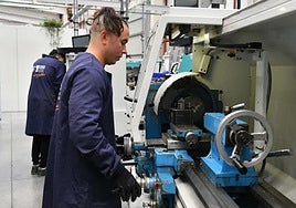 Un alumno del centro Miguel Altuna, de Bergara.