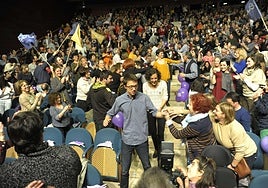 Íñigo Errejón durante un mitin electoral de Podemos en Donostia en el año 2015.