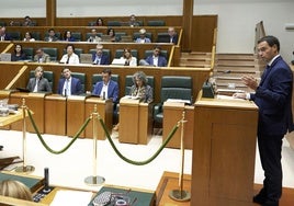 Imanol Pradales en el Parlamento Vasco.