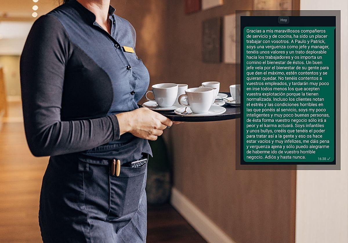 El contundente mensaje de una camarera a sus jefes: «Adiós y hasta nunca, sois unos infantiles»