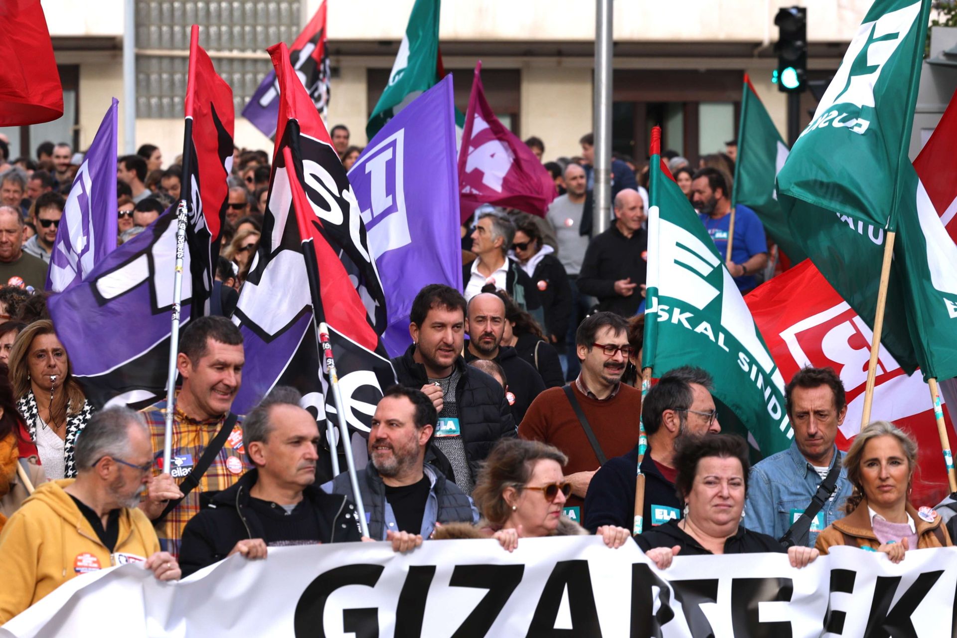 Una de las movilizaciones que los colegios concertados celebraron en Donostia.