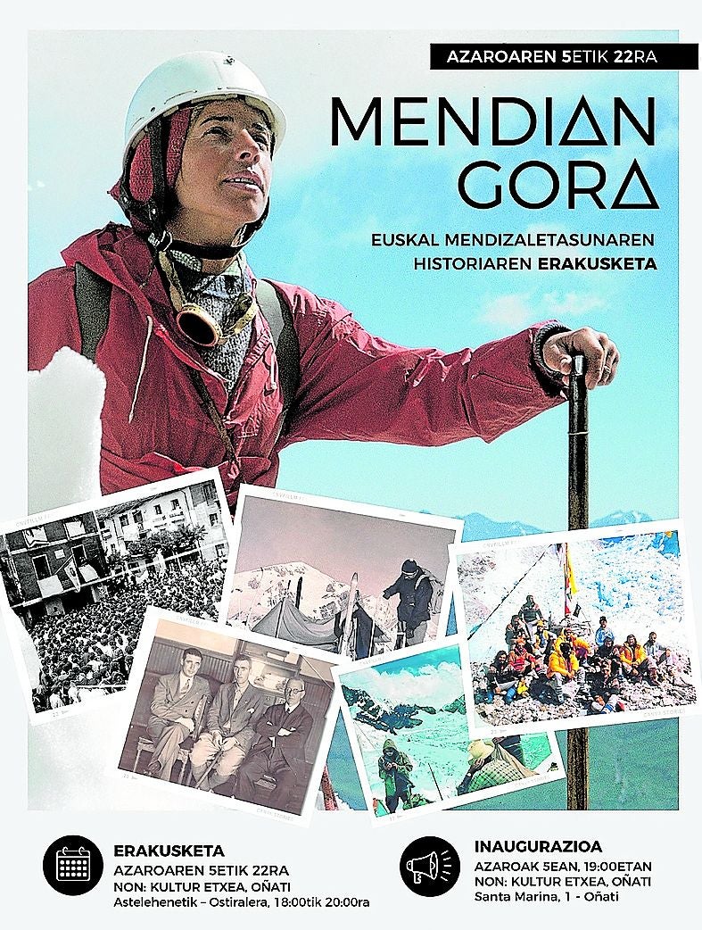 Cartel de la exposición 'Mendian gora' que se inaugurará el martes.