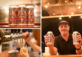 Manu Murillo, de Mala Gissona, posa con varias latas de Trilogy.