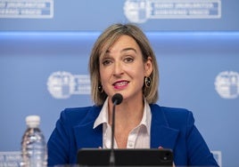 Maria Ubarretxena, durante una rueda de prensa.