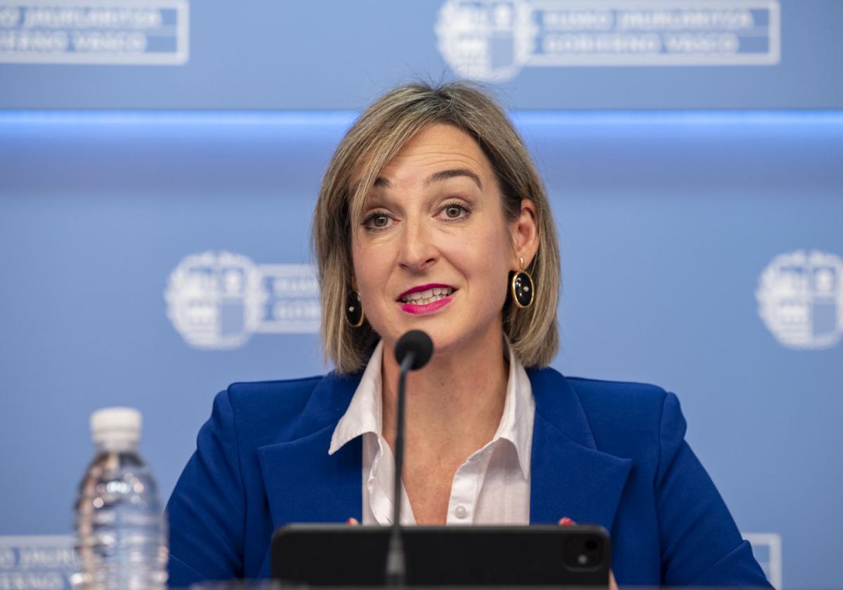 Maria Ubarretxena, durante una rueda de prensa.