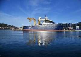 El 'Edda Goleo', a principios de este año, ha sido el último gran barco salido de Astilleros Balenciaga de Zumaia.