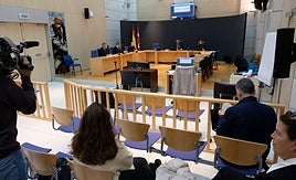 Sala de la Audiencia de Gipuzkoa donde el martes se leyó el veredicto del jurado.