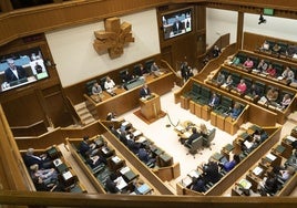 Pleno en el Parlamento Vasco este viernes.