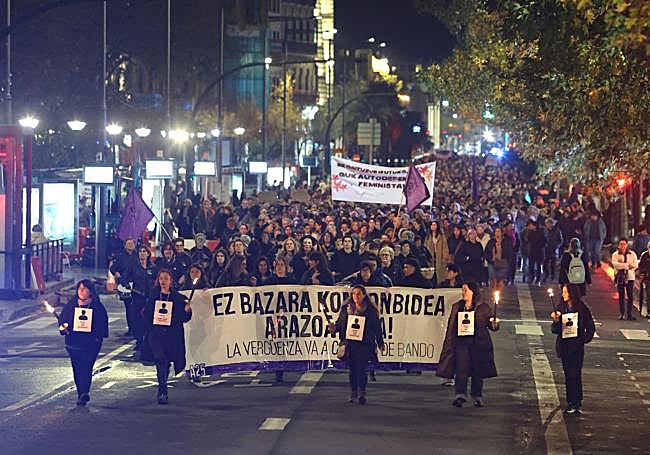 Manifestación por las calles de San Sebastián.