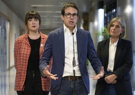 Peio Otxandiano valora la reunión mantenida para los Presupuestos del 2025, la semana pasada.