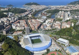Imagen aérea de Anoeta y Donostia.