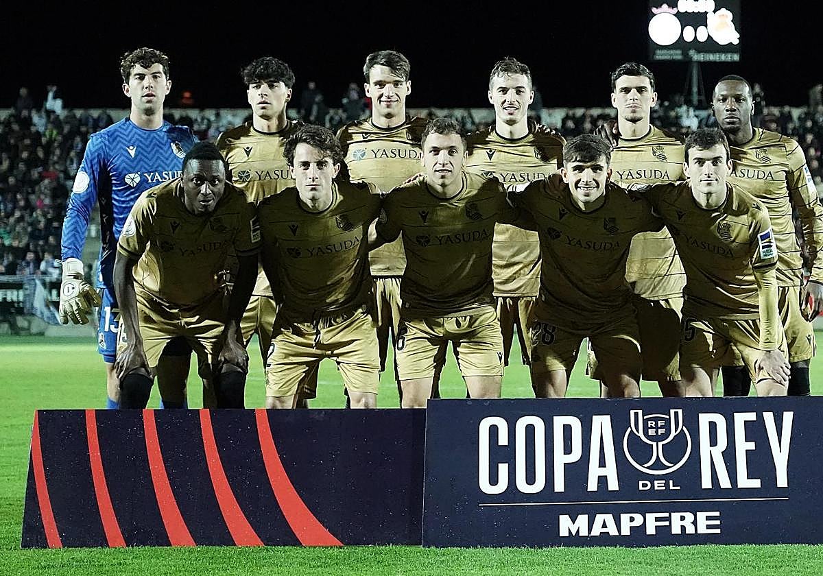 Alineación de la Real Sociedad contra el Conquense