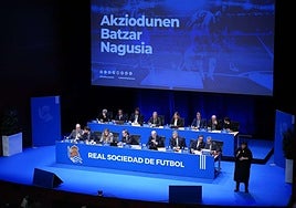 El Congreso de Accionistas de la Real Sociedad del curso pasado celebrado en el Kursaal.