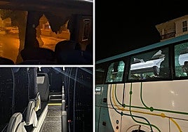 Imágenes de los daños del autobús.