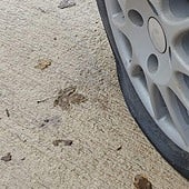 El ladrón también le pinchó una rueda del coche.