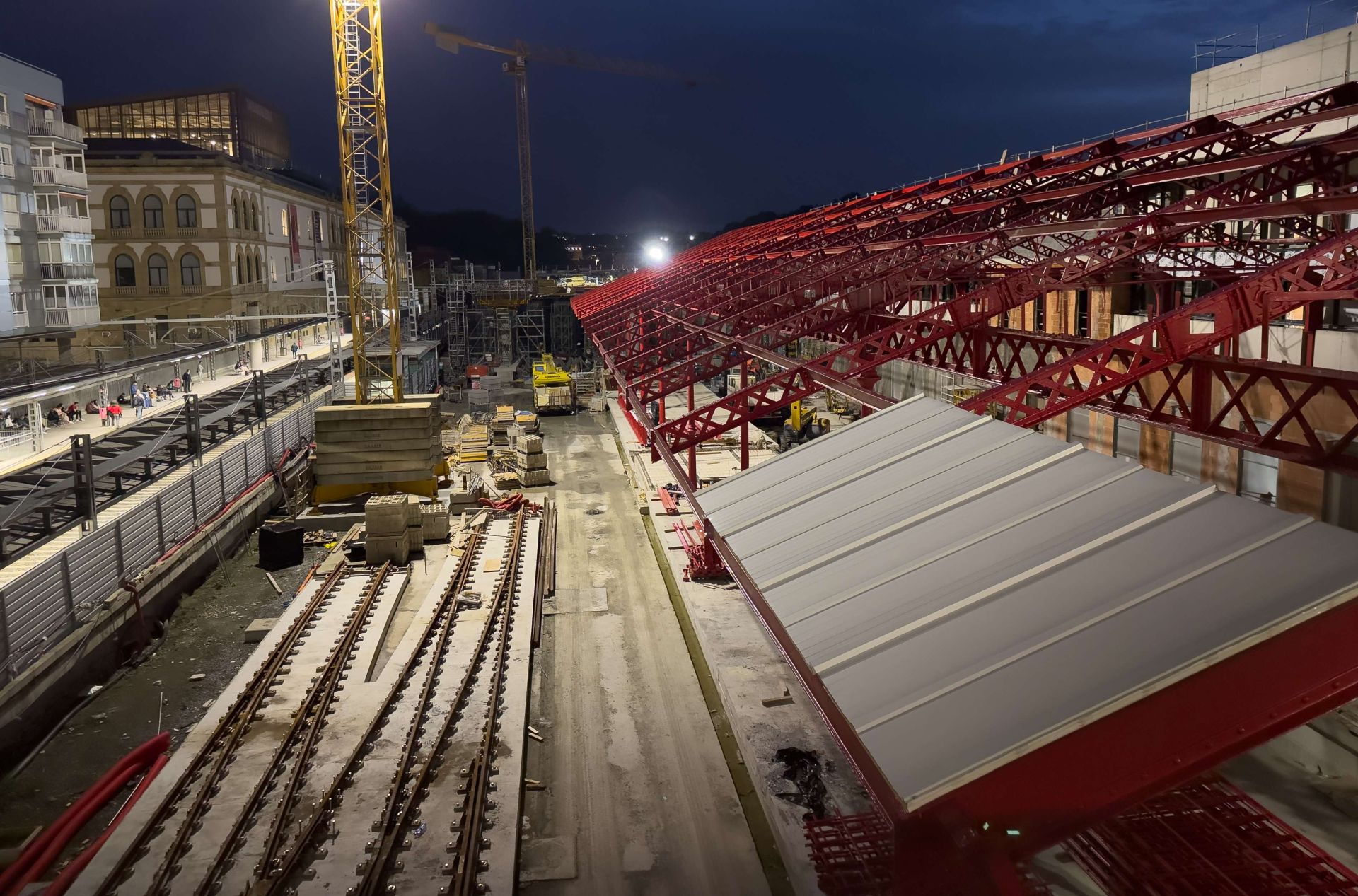 Obras del TAV en la Estación del Norte en Donostia.