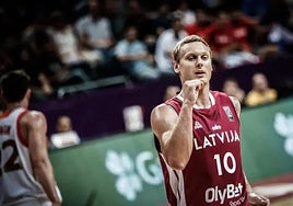 Janis Timma, durante el Eurobasket de 2017.