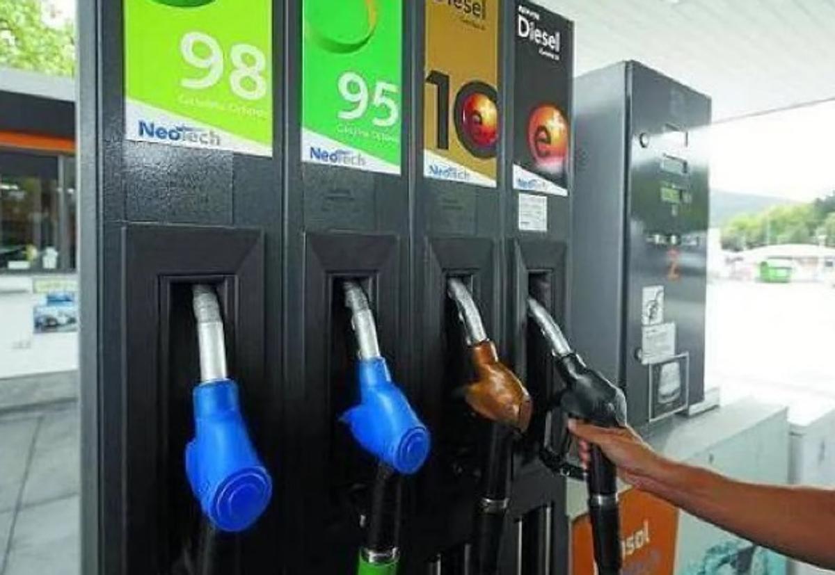 Surtidores de combustibles en una gasolinera guipuzcoana.