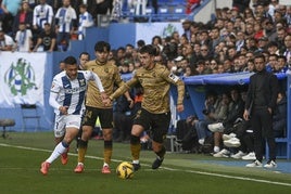 Zubimendi, en el partido ante el Leganés donde se hizo daño en la zona lumbar