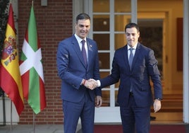 Pedro Sánchez e Imanol Pradales, en la Moncloa el pasado 27 de noviembre antes del encuentro de la Comisión Bilateral de Cooperación Permanente.