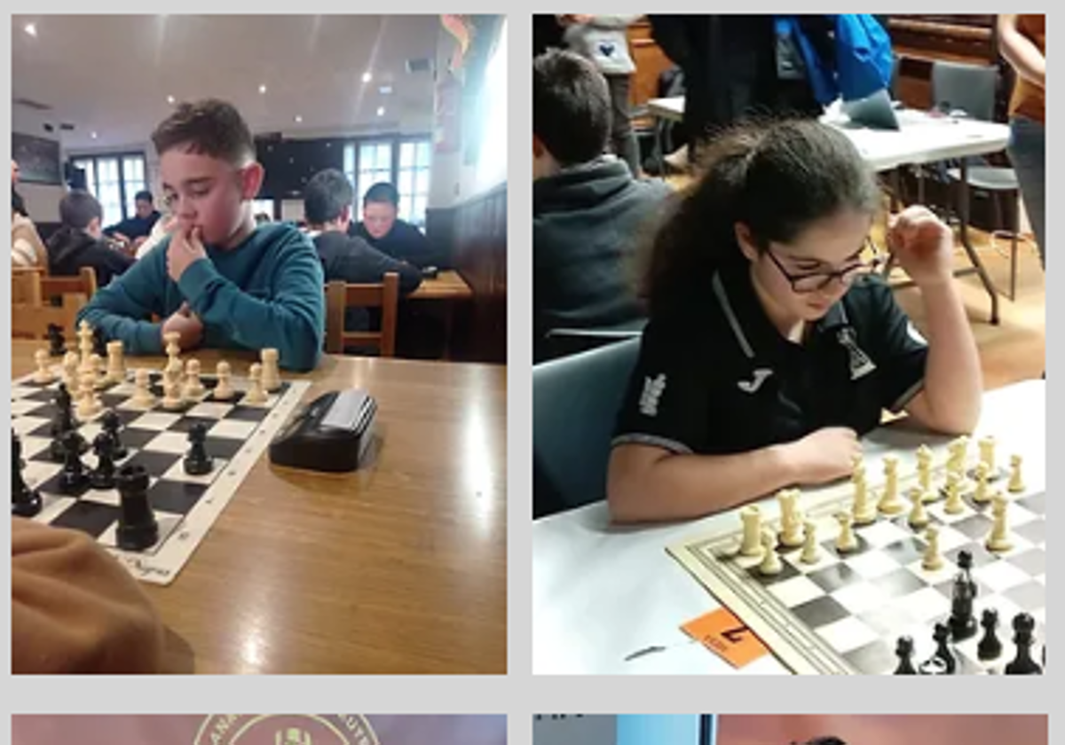 Dos de los jugadores de Anaitasuna-Kakute xake taldea disputan sendas partidas.