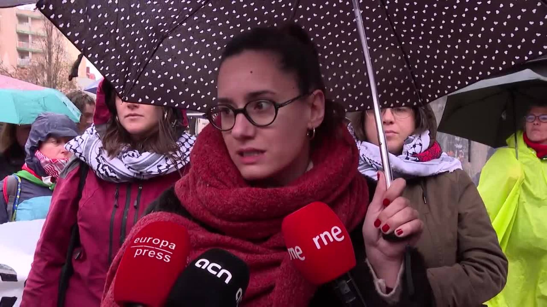 Un centenar de manifestantes contra la Conferencia de Comunidades Israeliana de Barcelona