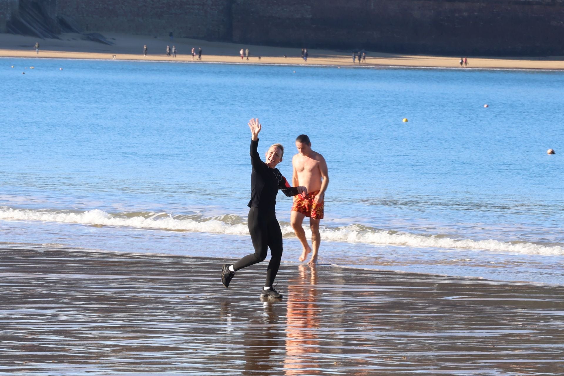 El primer baño del año, en imágenes